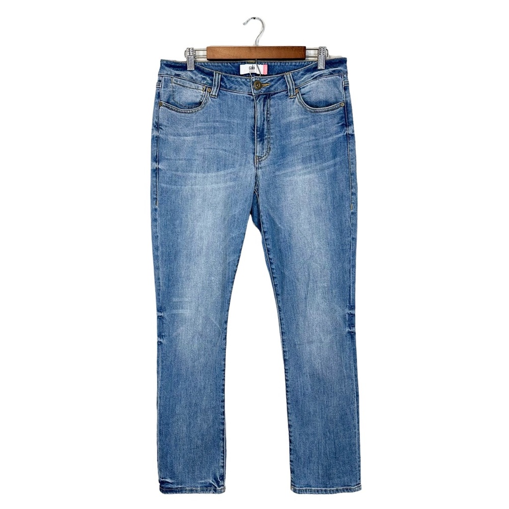 CAbi High Straight Jeans Medium Wash, Size 12 {Style 5309}